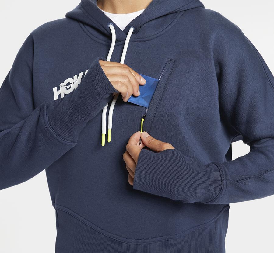 Hoka One One Womens Hoodie - Performance - Navy - DSQG45617
